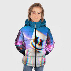 Куртка зимняя для мальчика Marshmello: Glitch Effect, цвет: 3D-черный — фото 2