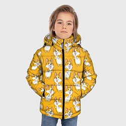 Куртка зимняя для мальчика Корги паттерн, цвет: 3D-черный — фото 2