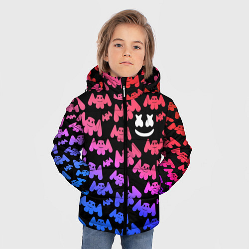 Зимняя куртка для мальчика Marshmello: Pink & Violet / 3D-Черный – фото 3
