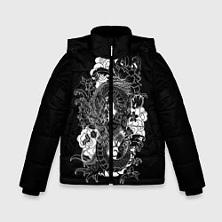 Куртка зимняя для мальчика Японский дракон, цвет: 3D-черный