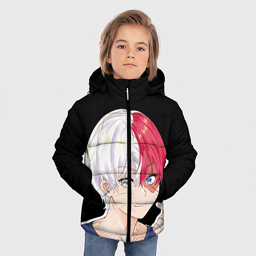 Зимняя куртка для мальчика Романтичный Шото Тодороки / 3D-Черный – фото 3