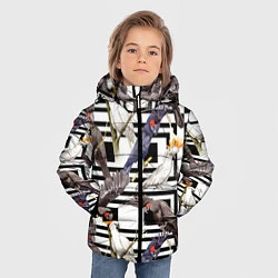 Куртка зимняя для мальчика Попугаи Какаду, цвет: 3D-черный — фото 2