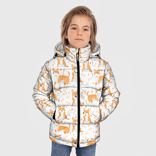 Зимняя куртка для мальчика Вельш Корги / 3D-Черный – фото 3