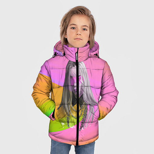 Зимняя куртка для мальчика Billie Eilish: Pink Fashion / 3D-Черный – фото 3