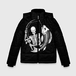Куртка зимняя для мальчика Fishing Skull, цвет: 3D-светло-серый