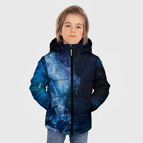 Зимняя куртка для мальчика Синий космос / 3D-Черный – фото 3