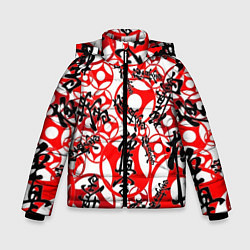 Куртка зимняя для мальчика Каратэ киокушинкай - эмблемы, цвет: 3D-черный