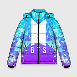Куртка зимняя для мальчика BTS: Violet Butterflies, цвет: 3D-черный