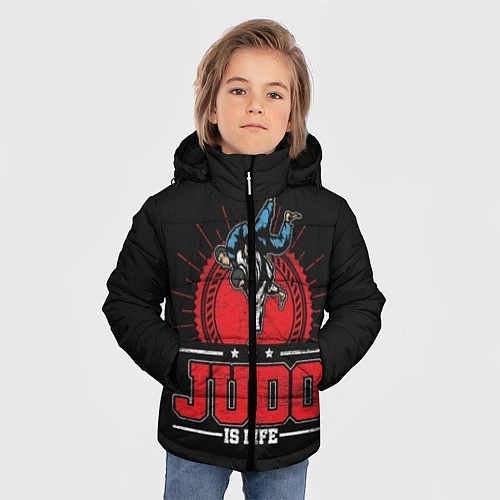 Зимняя куртка для мальчика Judo is life / 3D-Красный – фото 3