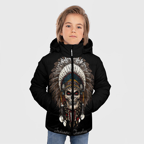 Зимняя куртка для мальчика Череп с роучем / 3D-Черный – фото 3