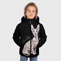 Куртка зимняя для мальчика I Love Sphynx!, цвет: 3D-черный — фото 2