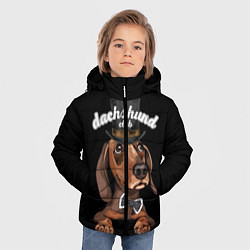 Куртка зимняя для мальчика Dachshund Club, цвет: 3D-черный — фото 2