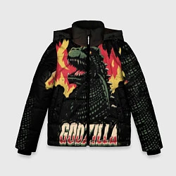 Куртка зимняя для мальчика Flame Godzilla, цвет: 3D-черный