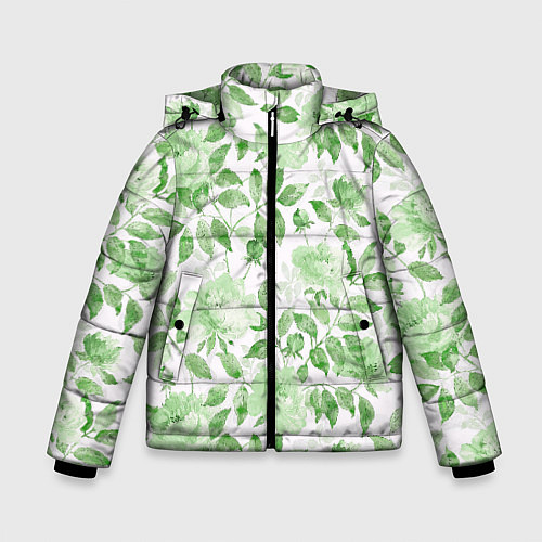 Зимняя куртка для мальчика Пышная растительность / 3D-Светло-серый – фото 1