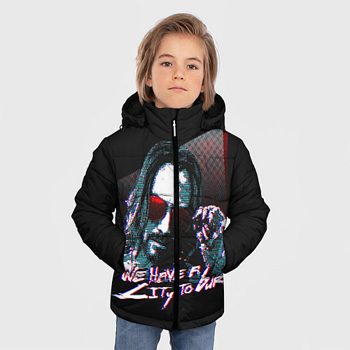 Зимняя куртка для мальчика Cyberpunk 2077: City to Burn / 3D-Черный – фото 3