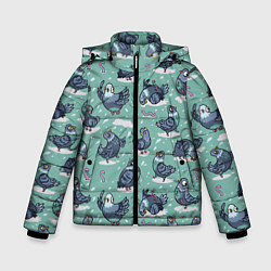 Зимняя куртка для мальчика Голуби и червяки
