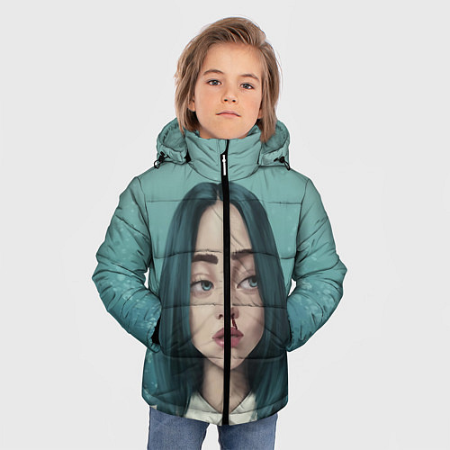 Зимняя куртка для мальчика Билли Айлиш / 3D-Черный – фото 3