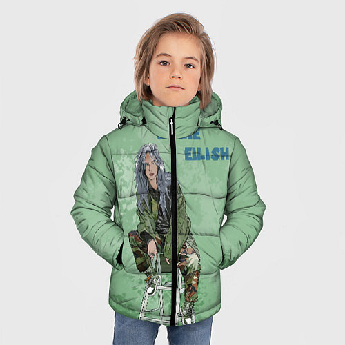 Зимняя куртка для мальчика Billie Eilish: Green Motive / 3D-Черный – фото 3