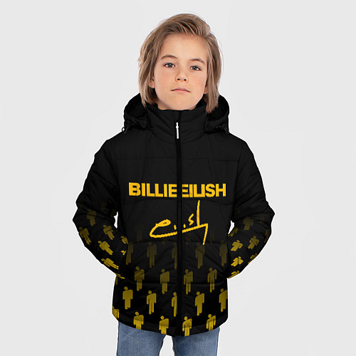 Зимняя куртка для мальчика Billie Eilish: Yellow & Black Autograph / 3D-Черный – фото 3