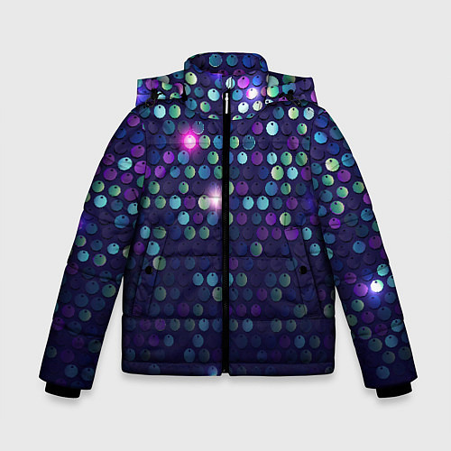 Зимняя куртка для мальчика Блестки диско / 3D-Светло-серый – фото 1