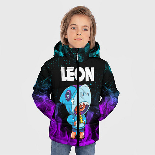 Зимняя куртка для мальчика BRAWL STARS LEON SHARK / 3D-Черный – фото 3
