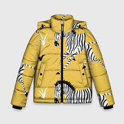 Куртка зимняя для мальчика Зебра арт, цвет: 3D-светло-серый