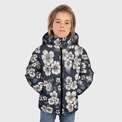 Куртка зимняя для мальчика Цветочный букет, цвет: 3D-светло-серый — фото 2