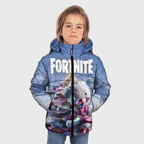 Зимняя куртка для мальчика Fortnite Новогодний / 3D-Черный – фото 3