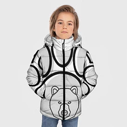 Куртка зимняя для мальчика Душа севера - след медведя, цвет: 3D-черный — фото 2