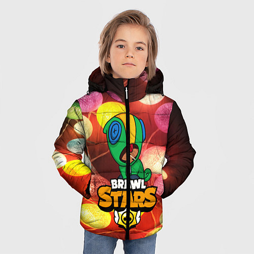 Зимняя куртка для мальчика BRAWL STARS НОВОГОДНИЙ / 3D-Черный – фото 3