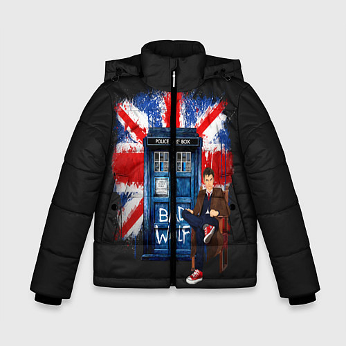 Зимняя куртка для мальчика Doctor Who: Bad Wolf / 3D-Светло-серый – фото 1