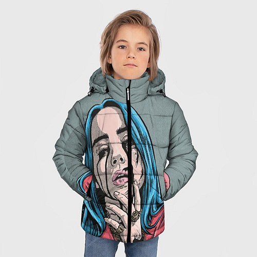 Зимняя куртка для мальчика Билли Айлиш / 3D-Черный – фото 3