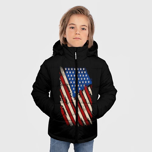 Зимняя куртка для мальчика Флаг / 3D-Черный – фото 3