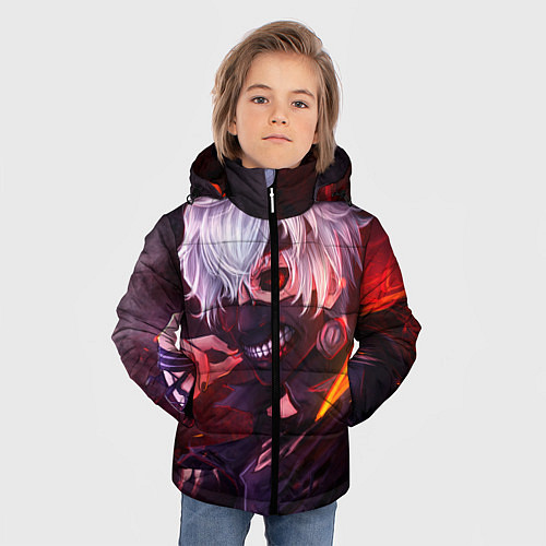 Зимняя куртка для мальчика Токийский Гуль / 3D-Черный – фото 3