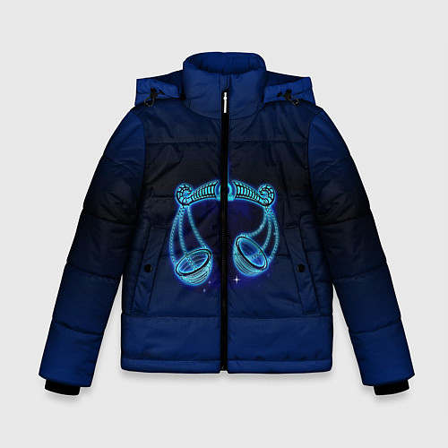 Зимняя куртка для мальчика Знаки Зодиака Весы / 3D-Светло-серый – фото 1