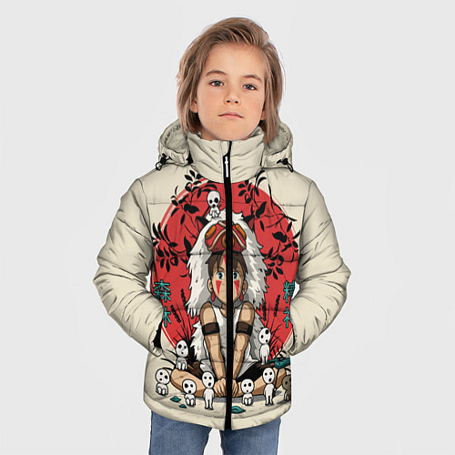 Зимняя куртка для мальчика Princess Mononoke / 3D-Черный – фото 3