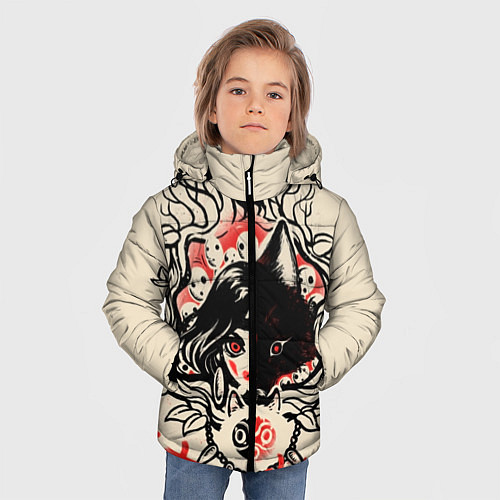 Зимняя куртка для мальчика Принцесса Мононоке / 3D-Черный – фото 3
