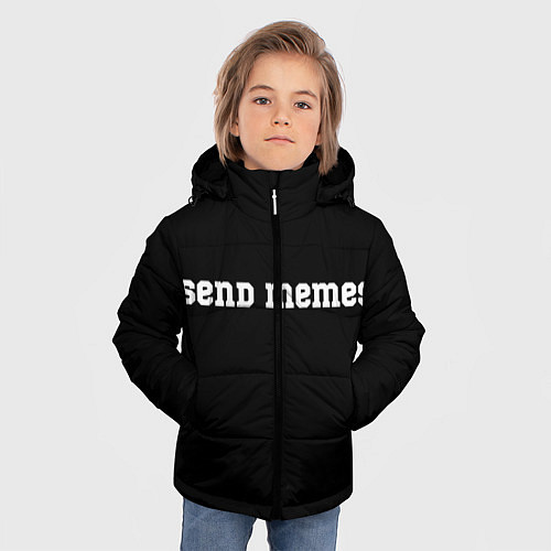 Зимняя куртка для мальчика Send Memes / 3D-Черный – фото 3
