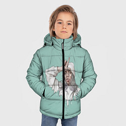 Куртка зимняя для мальчика Billie Eilish Mint Art, цвет: 3D-красный — фото 2