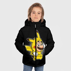 Куртка зимняя для мальчика Марио в костюме пикачу, цвет: 3D-черный — фото 2
