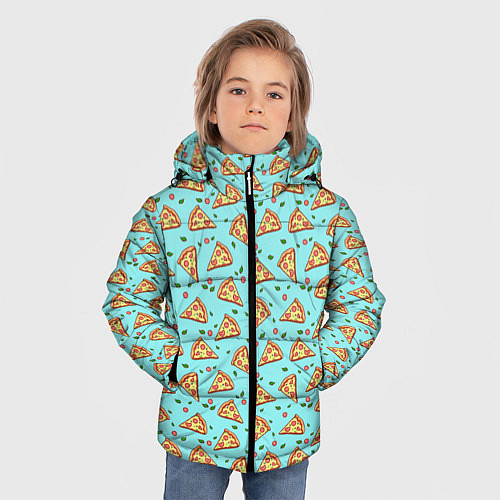 Зимняя куртка для мальчика Пицца / 3D-Черный – фото 3