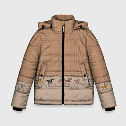 Куртка зимняя для мальчика Всадники, цвет: 3D-черный