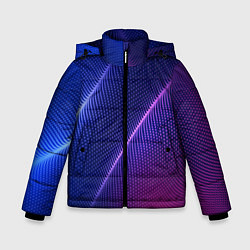 Куртка зимняя для мальчика Фиолетово 3d волны 2020, цвет: 3D-черный