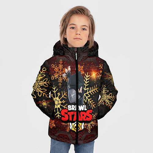Зимняя куртка для мальчика Новогодний BRAWL STARS CROW / 3D-Черный – фото 3