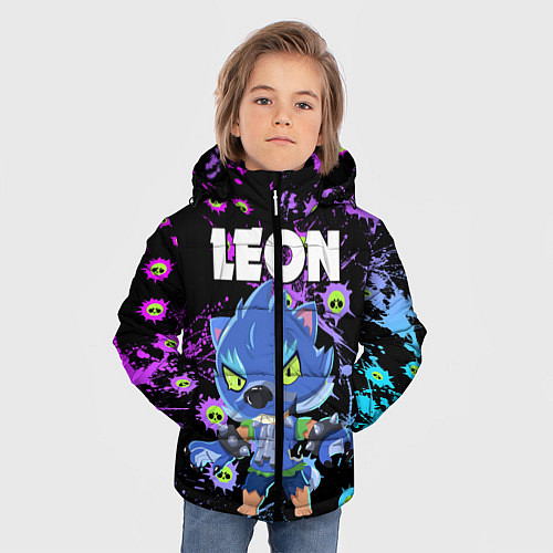 Зимняя куртка для мальчика BRAWL STARS ОБОРОТЕНЬ LEON / 3D-Черный – фото 3