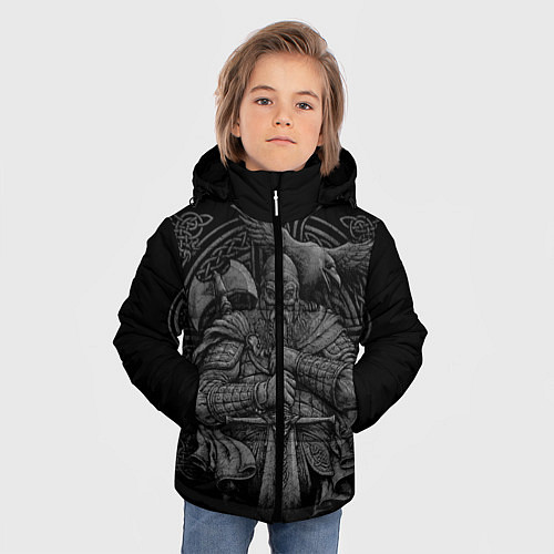 Зимняя куртка для мальчика Викинг / 3D-Черный – фото 3