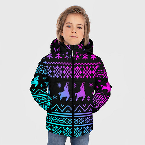 Зимняя куртка для мальчика FORTNITE НОВОГОДНИЙ / 3D-Черный – фото 3