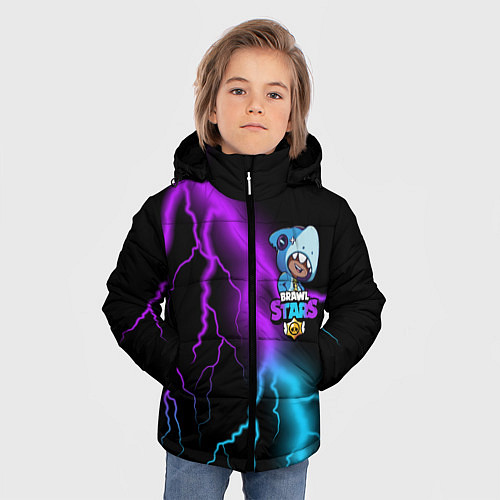 Зимняя куртка для мальчика Brawl Stars LEON SHARK / 3D-Черный – фото 3