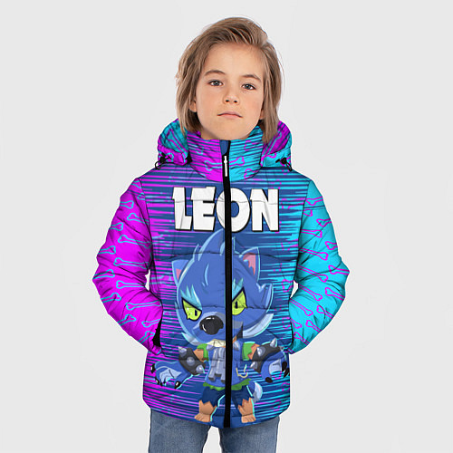 Зимняя куртка для мальчика BRAWL STARS LEON ОБОРОТЕНЬ / 3D-Черный – фото 3