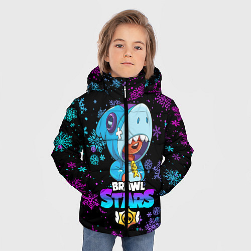 Зимняя куртка для мальчика BRAWL STARS LEON НОВОГОДНИЙ / 3D-Черный – фото 3